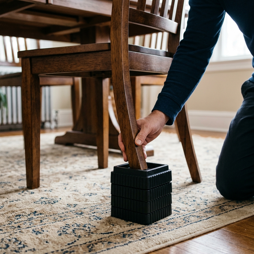 Adding risers to make a chair taller