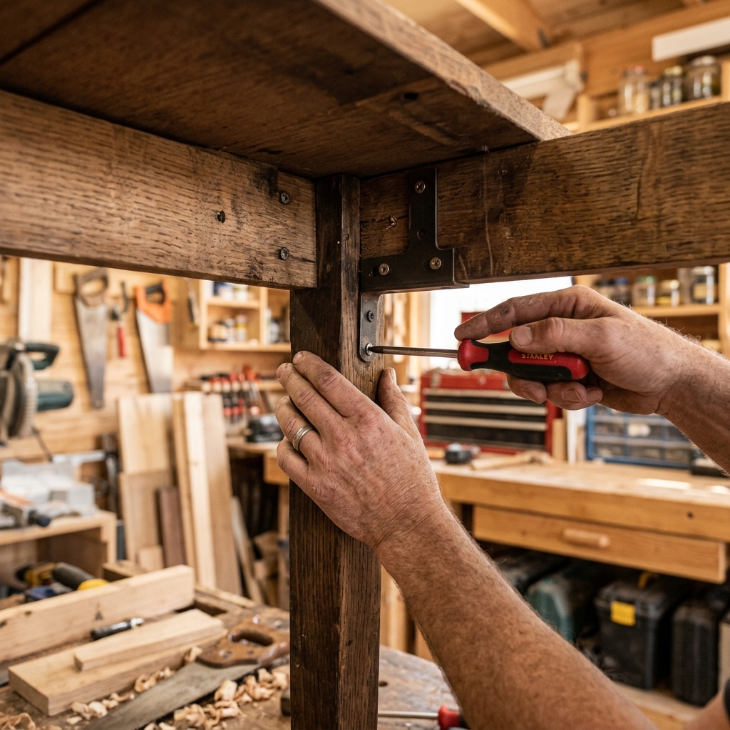Tightening wobbly table legs