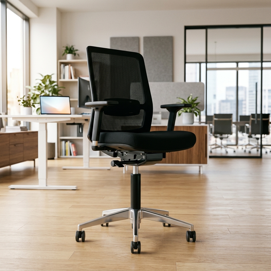 Office chair height adjustment lever