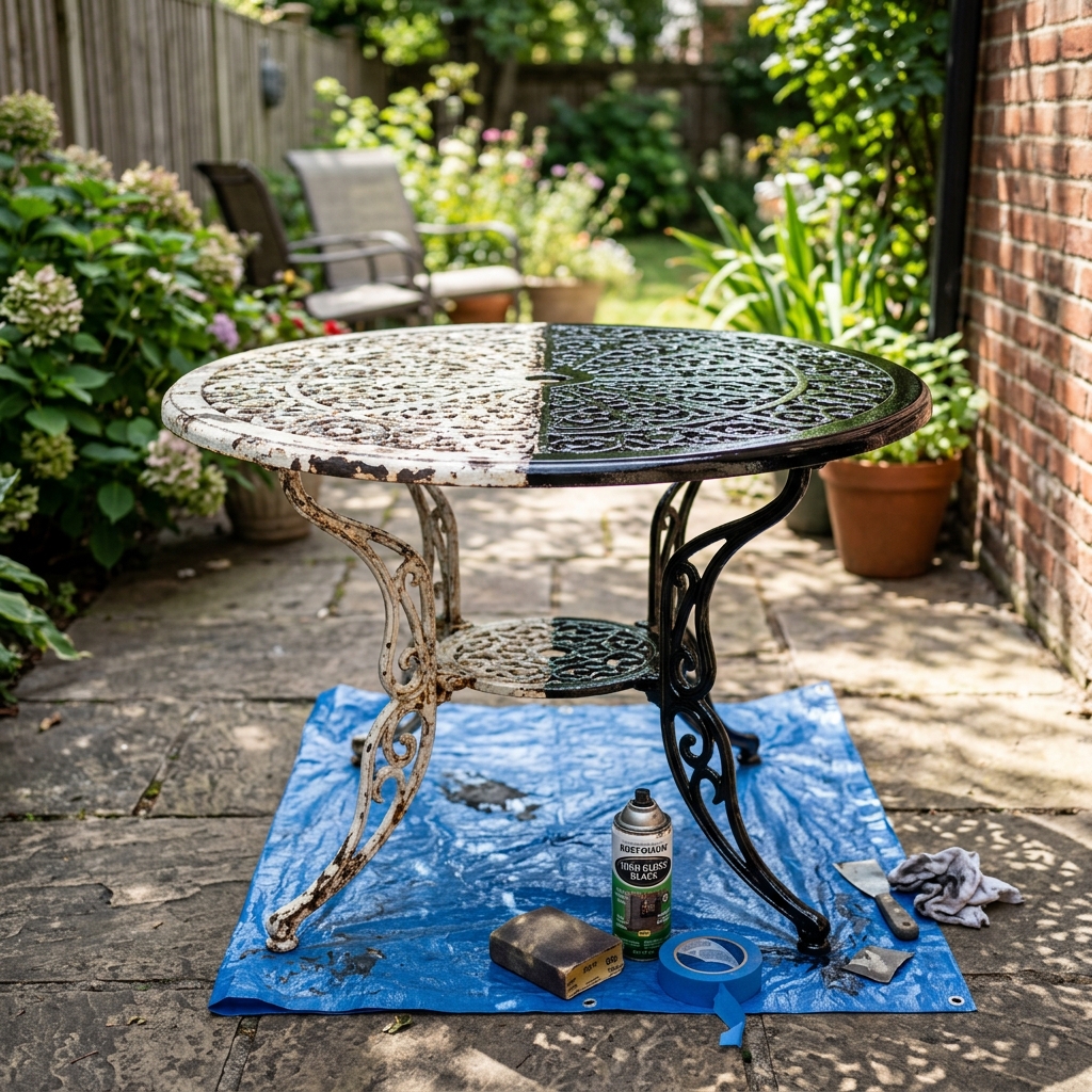 Repainting metal table
